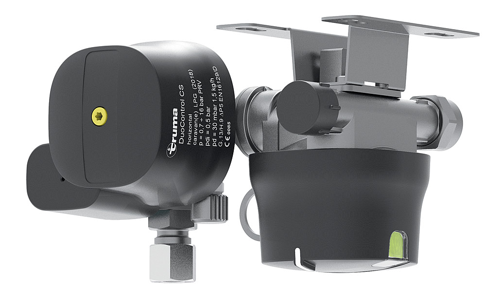 Regler DuoControl CS horizontal 30 mbar BJ 2024 Truma Crashsensor zwei Flaschen