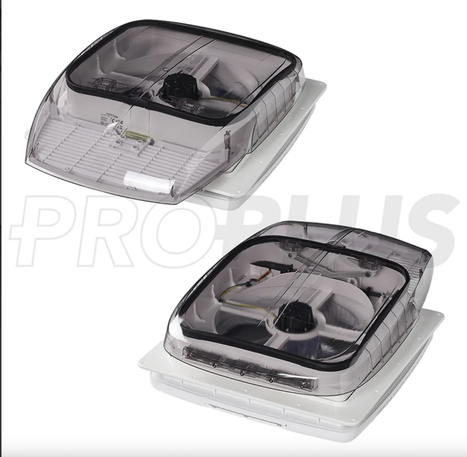 PATEUROPE Dachhaube DeLuxe 400x400 mm transparent mit Lüfter