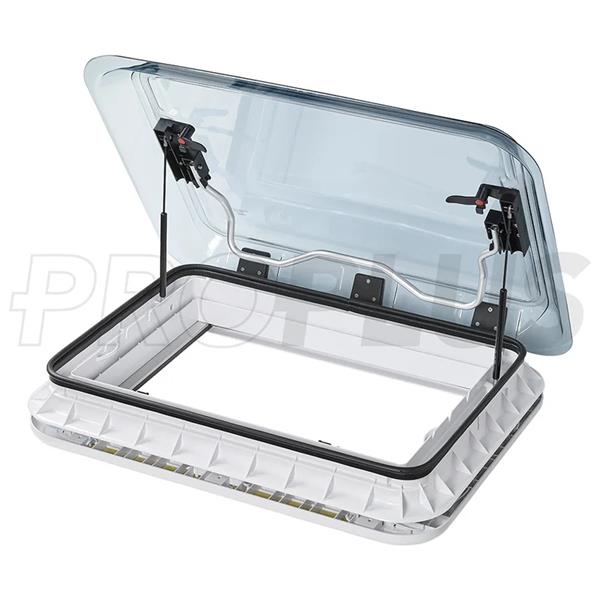 PATEUROPE Dachhaube 700x500 mm ohne Dauerlüftung mit LED transparent