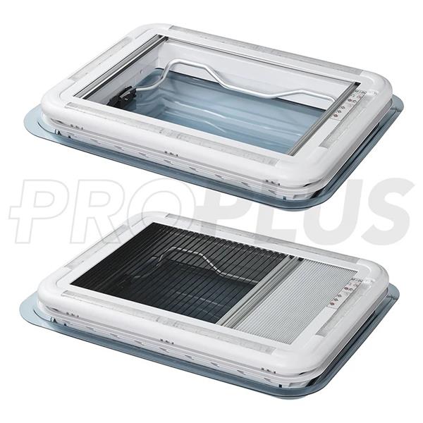 PATEUROPE Dachhaube 700x500 mm ohne Dauerlüftung mit LED transparent