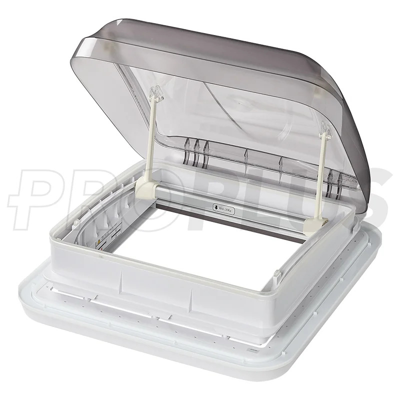 PATEUROPE Dachhaube 400x400 mm ohne Dauerlüftung mit LED transparent