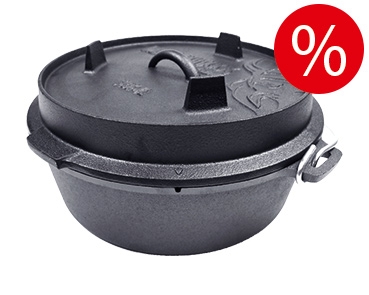 VALHAL Feuertopf Dutch Oven 6,1L flacher Boden Muster Showroom