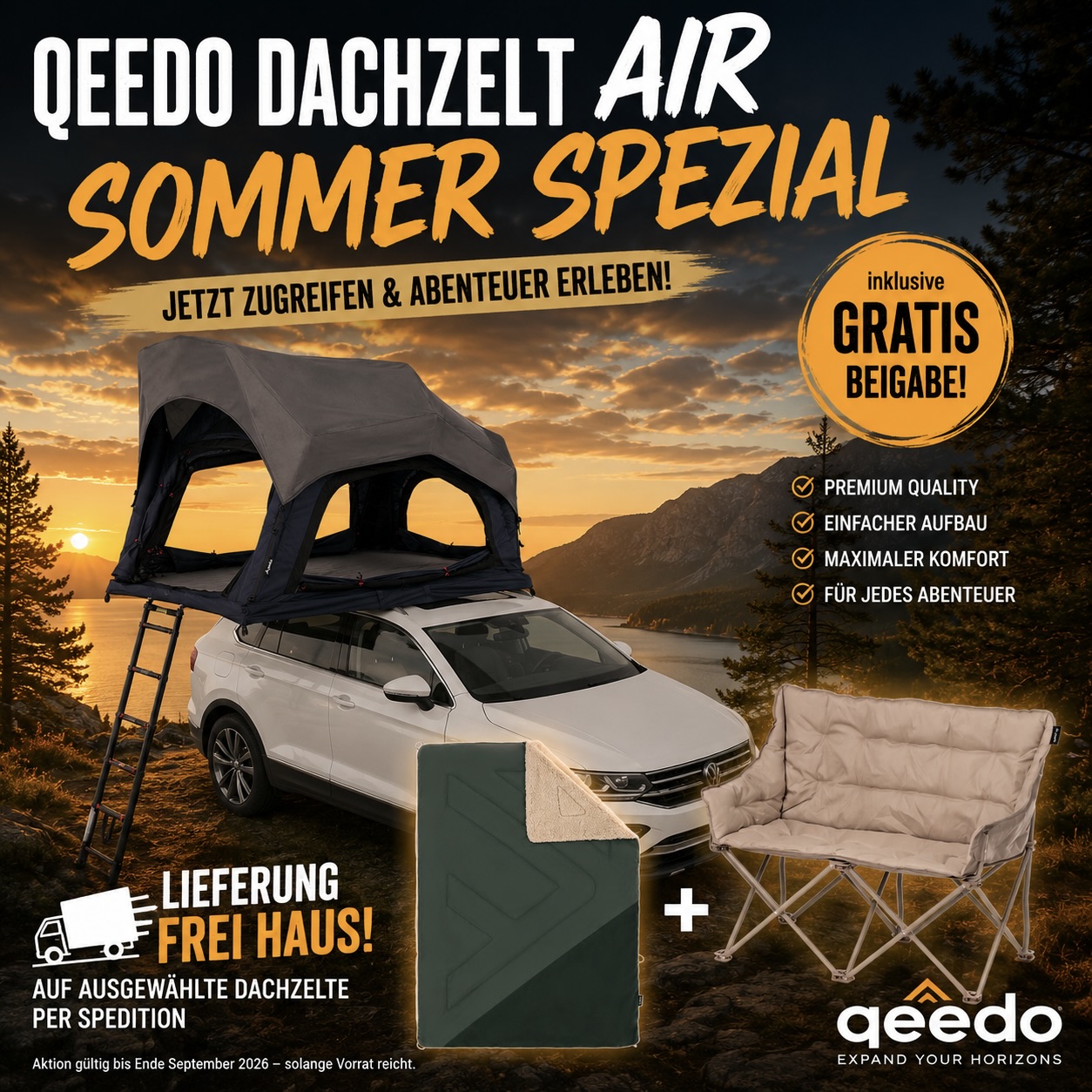 Qeedo Dachzelt Freedom Hybrid 2 AKTION URLAUBSGELD