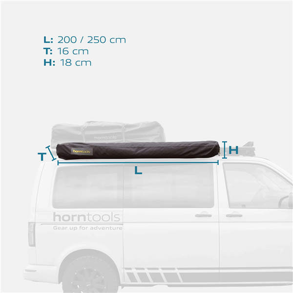 Horntools 180 ° Markise Horizon  2,5m
